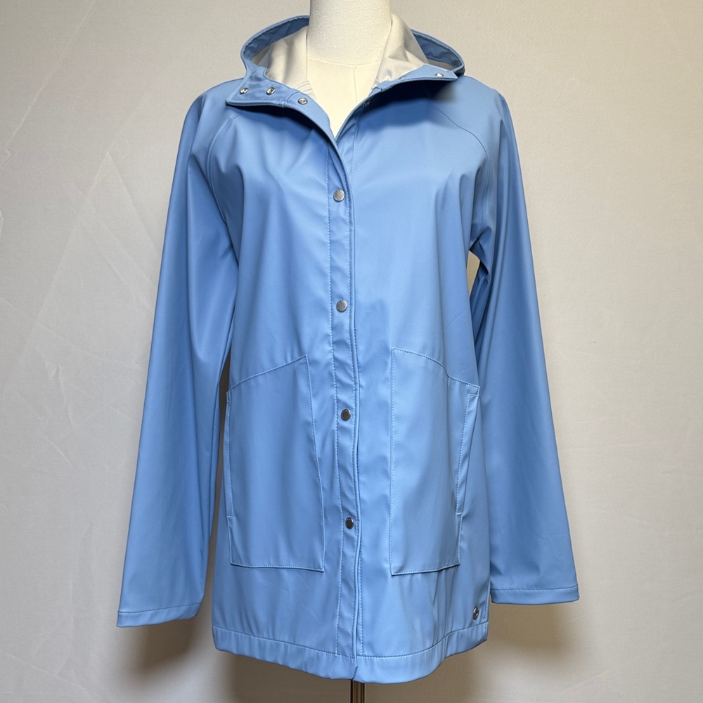 Light Blue Women’s Hooded Rain Jacket